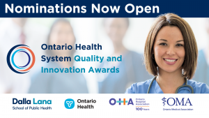 Announcement of the Ontario Health System Quality and Innovation Awards