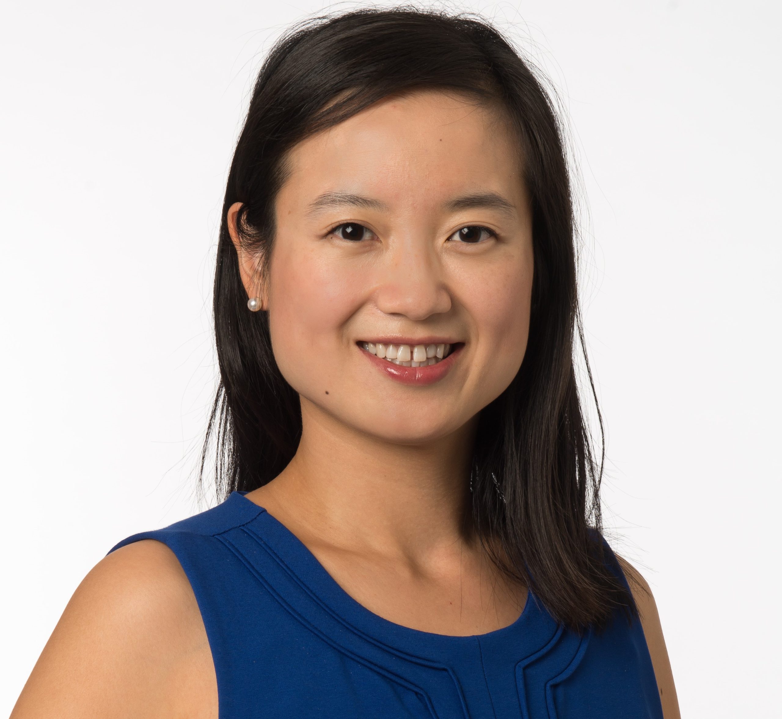 Headshot of Prof. Amy Yu wearing a blue shirt and smiling